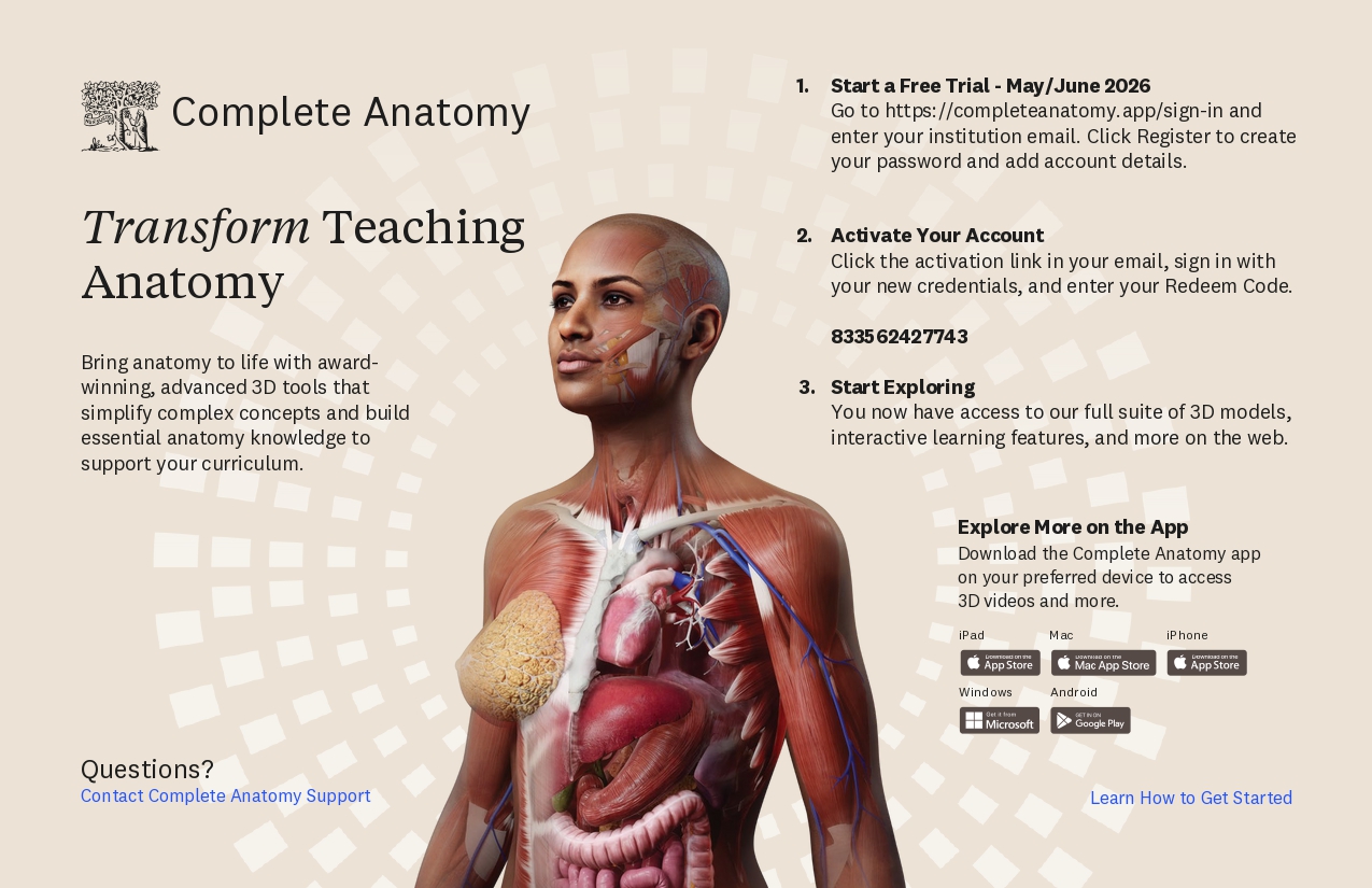 Complete Anatomy Platformu Ücretsiz Deneme Erişimine Açılmıştır